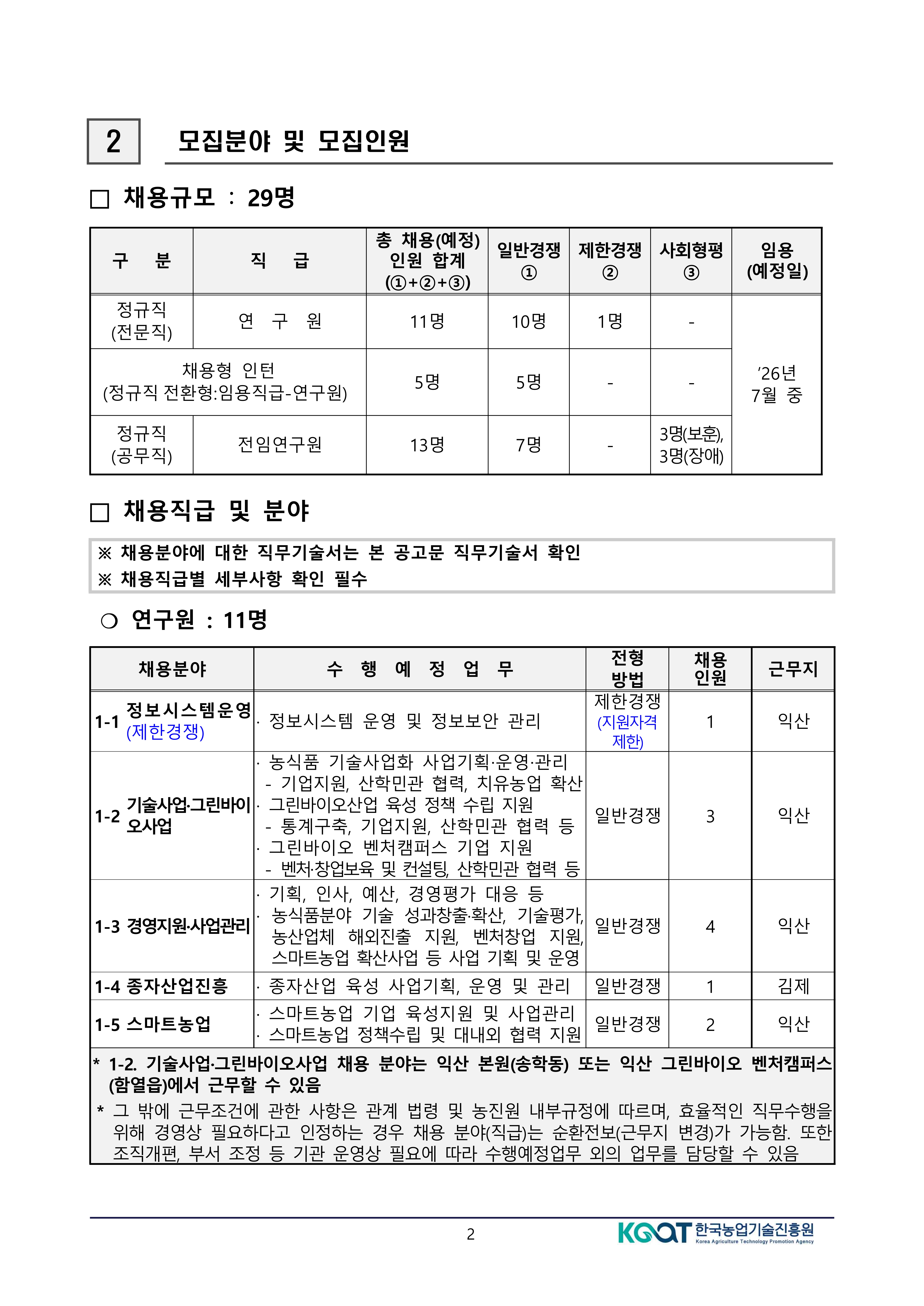 공고문(2026년도 상반기 한국농업기술진흥원 정규직 공개경쟁채용 제한경쟁채용 및 사회형평채용) (변경)-복사_2.jpg